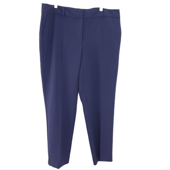 New Ann Taylor Factory Navy Blue Work Pants Size 14 Suit Pants, 12" Rise - Picture 1 of 5